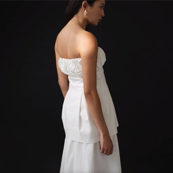 695. CAROLINA MACHADO Whiterose Top NEW With Tag Small $312 - Picture 3 of 6